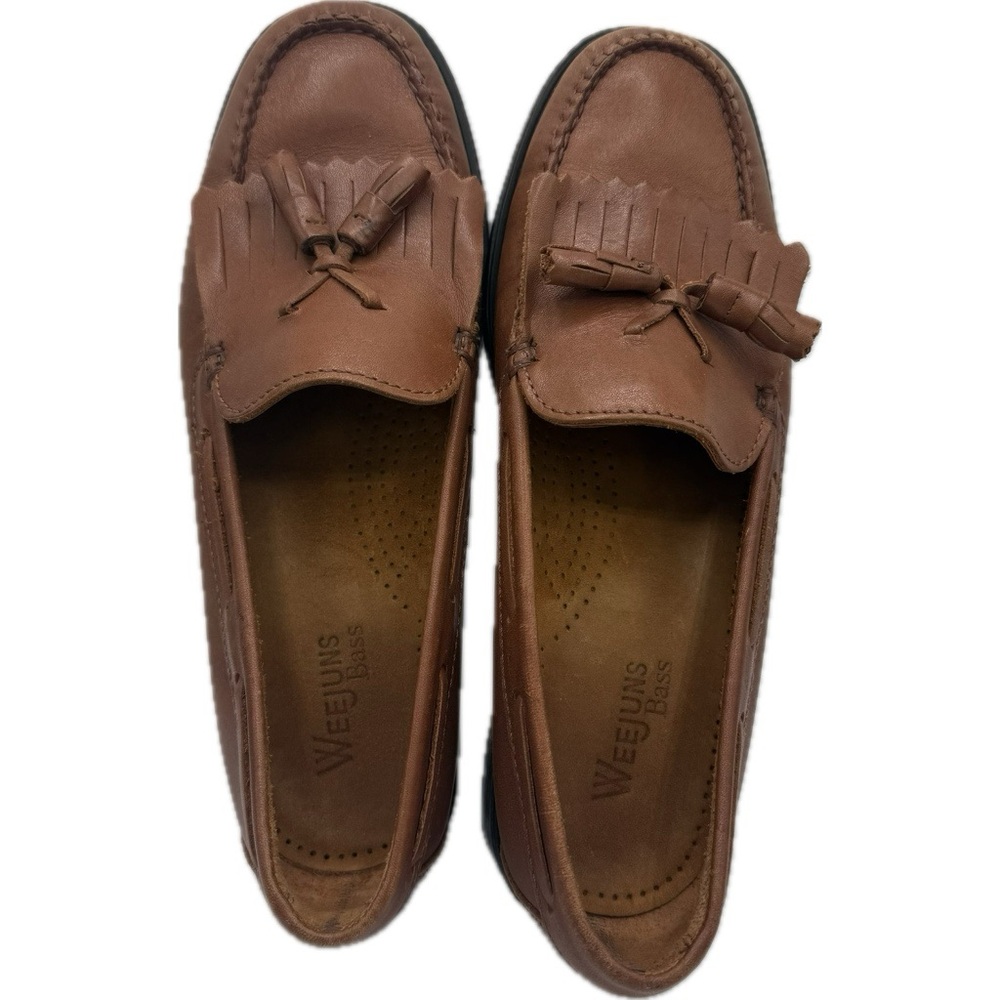 BASS WEEJUNS Marietta II Womens 6.5 M Brown Kiltie Tassel Leather Loafer Preppy - Picture 4 of 10